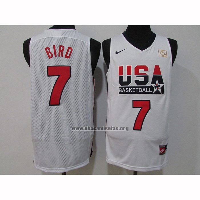 Camiseta USA 1992 Larry Bird NO 7 Blanco